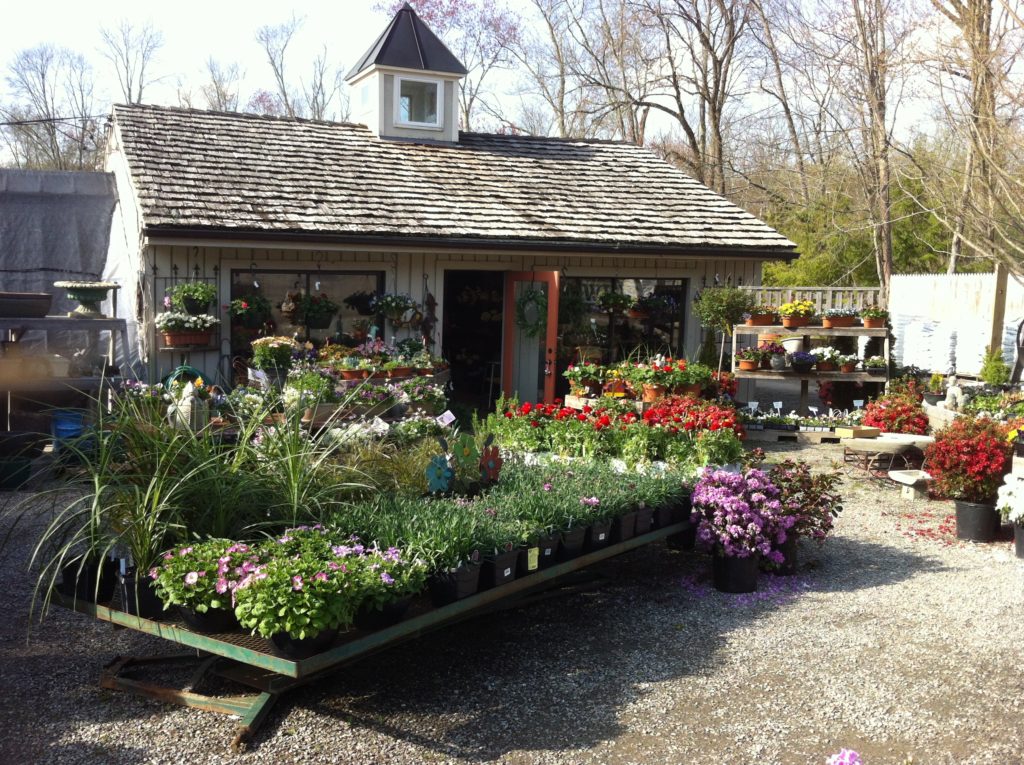 The cozy store, tucked into colorful flowers and potted plants at Gosset Brothers Nursery, South Salem, NY