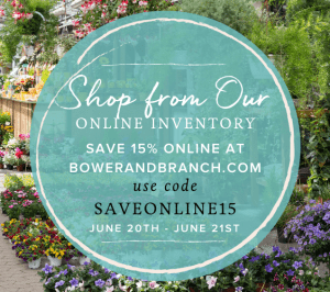 Bower and Branch 15% off